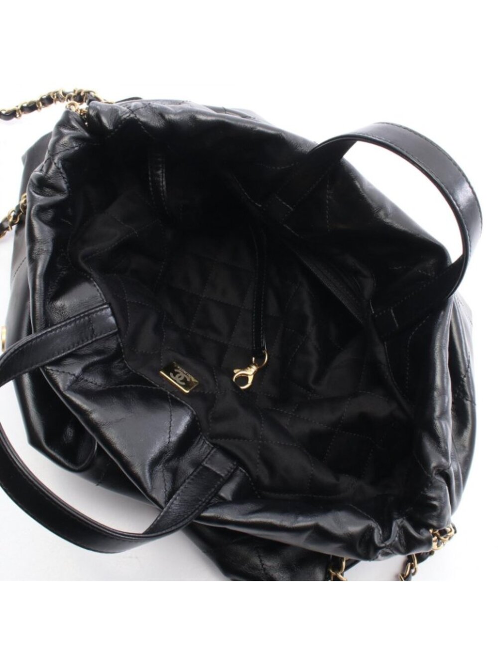 Chanel Backpack 22 Large Black Leather 22 Quilted Chain - Picture 3 of 6